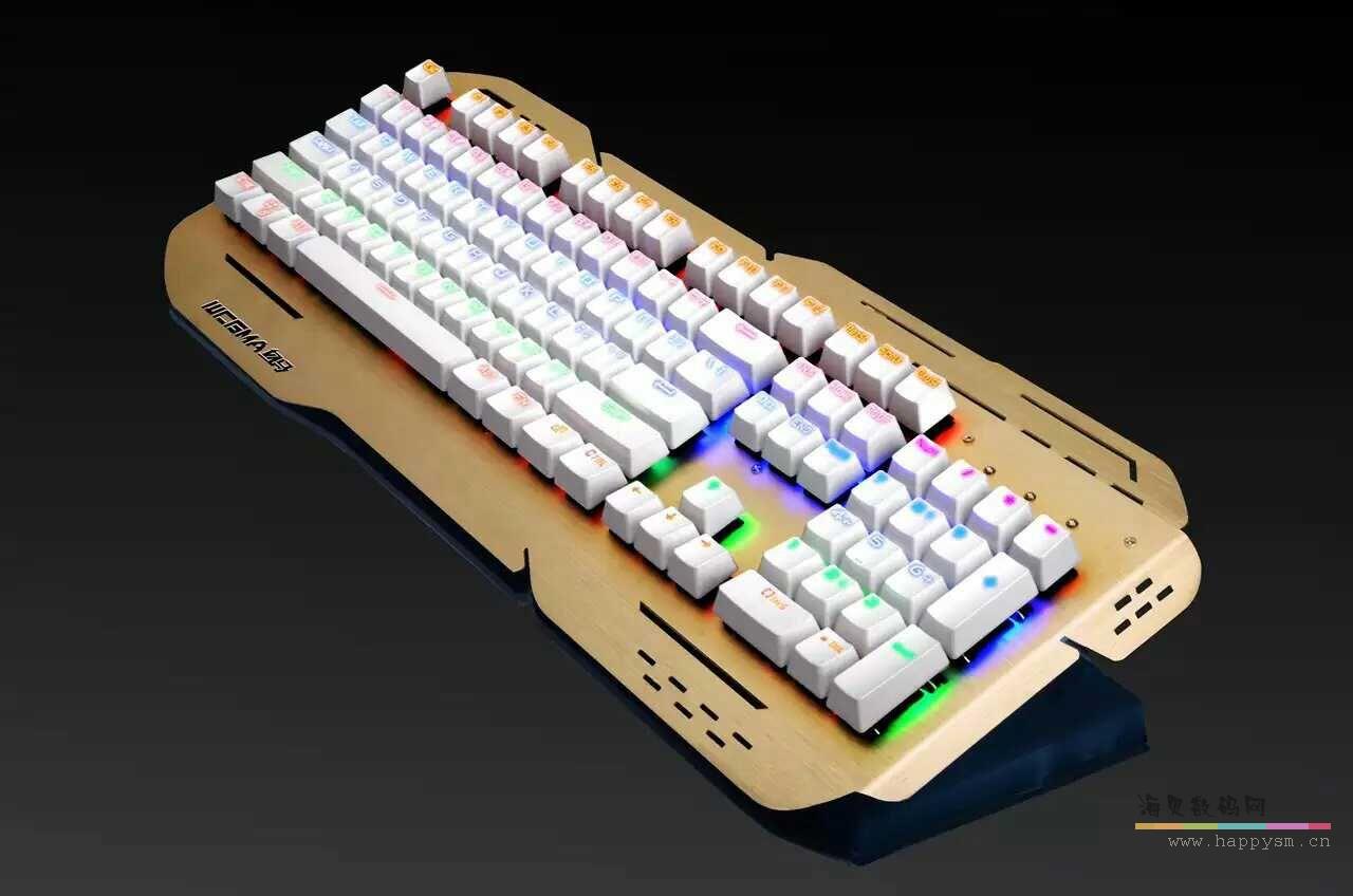 血马104键青轴跑马灯背光机械键盘K830