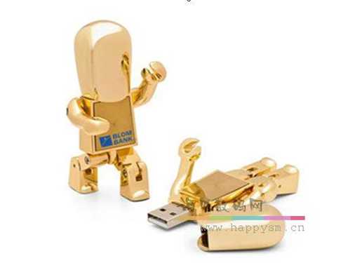 机器人 U盘 金色