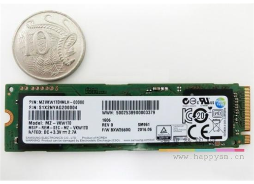 三星 PM961 m.2 256G 万兆读写速度