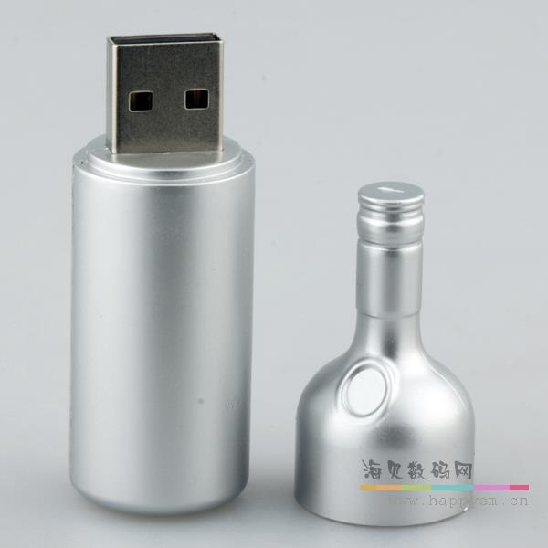 铝合金 酒瓶U盘 银色