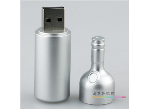 铝合金 酒瓶U盘 银色