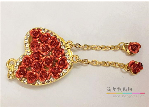 珠宝 玫瑰 心形U盘