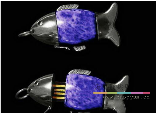 蓝色 鱼身 金属 U盘卡通