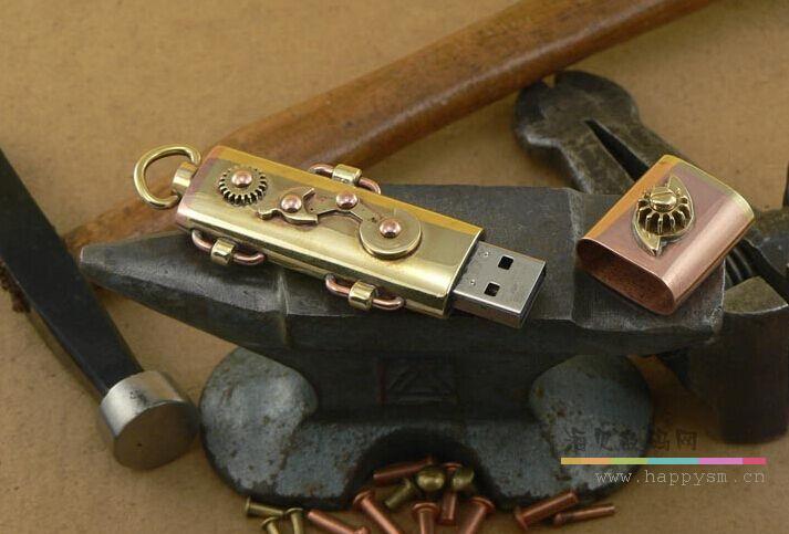 古典 铜色 怀旧款 齿轮 U盘