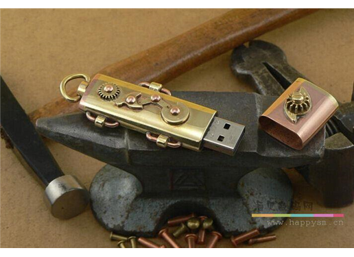 古典 铜色 怀旧款 齿轮 U盘