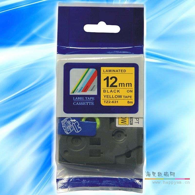 12MM 标签打印纸 黄底黑字（国产）