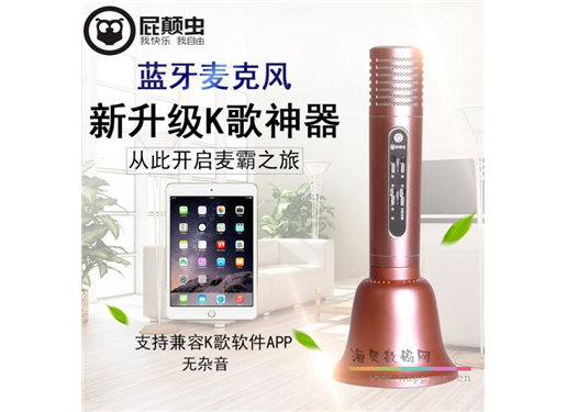屁颠虫 蓝牙麦克风 MC906 儿童话筒自带音响 香槟金