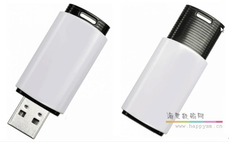 抽拉式 螺纹 白色外壳 U盘