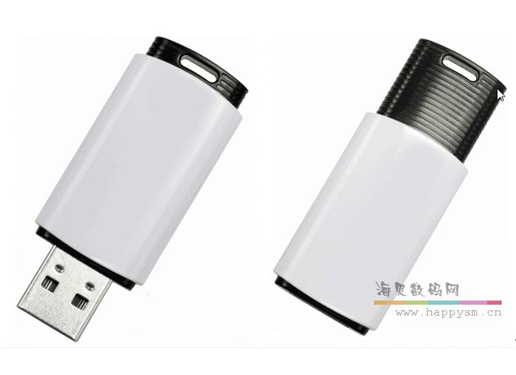 抽拉式 螺纹 白色外壳 U盘