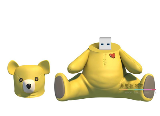 小熊 U盘 黄色