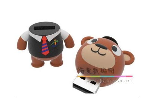 打领带 的 卡通 小熊 U盘