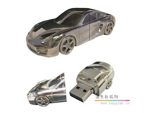 汽车类 银色 金属 全金属轿车汽车U盘