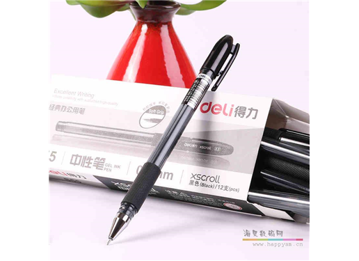 得力 S55 笔芯 中性笔S55水笔碳素笔签字笔0.5笔6901笔芯整盒针管头