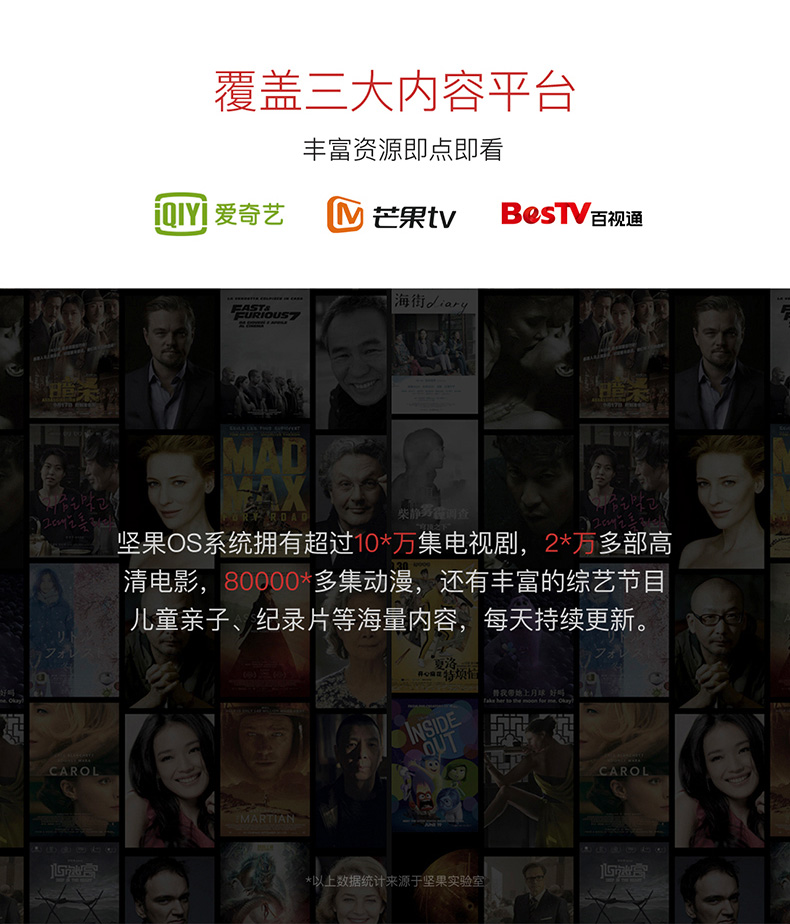 坚果 J7 家用小型1080P高清无线wifi智能3D家庭影院无屏电视（荐）