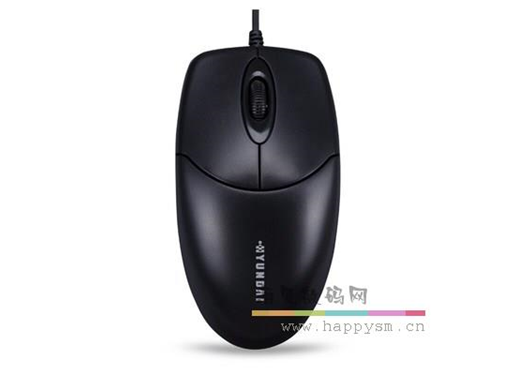 现代 HY-M337 有线人体工程学办公家用鼠标 黑色