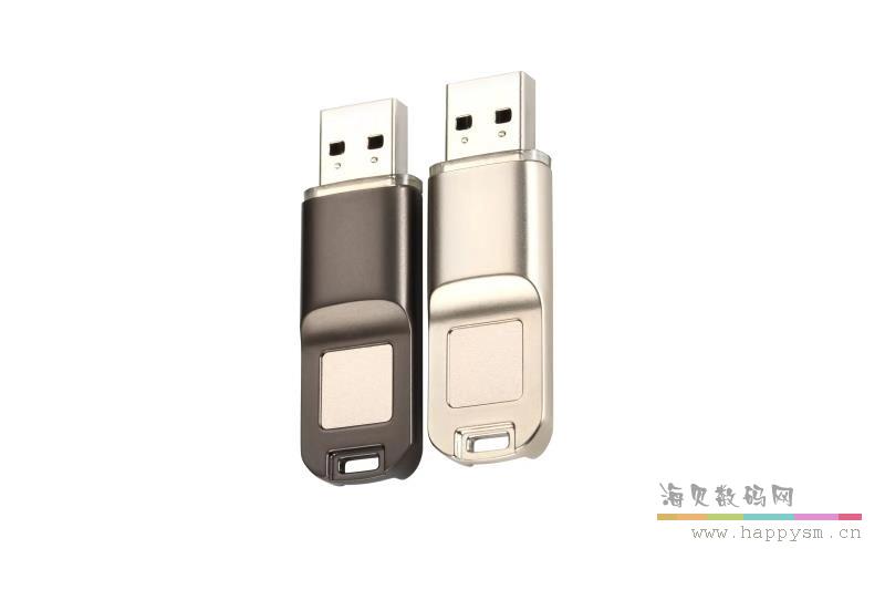 指纹 加密 8G/32G指纹加密U盘安全保护 识别加密码防隐私金属商务办公优盘礼物 黑/银