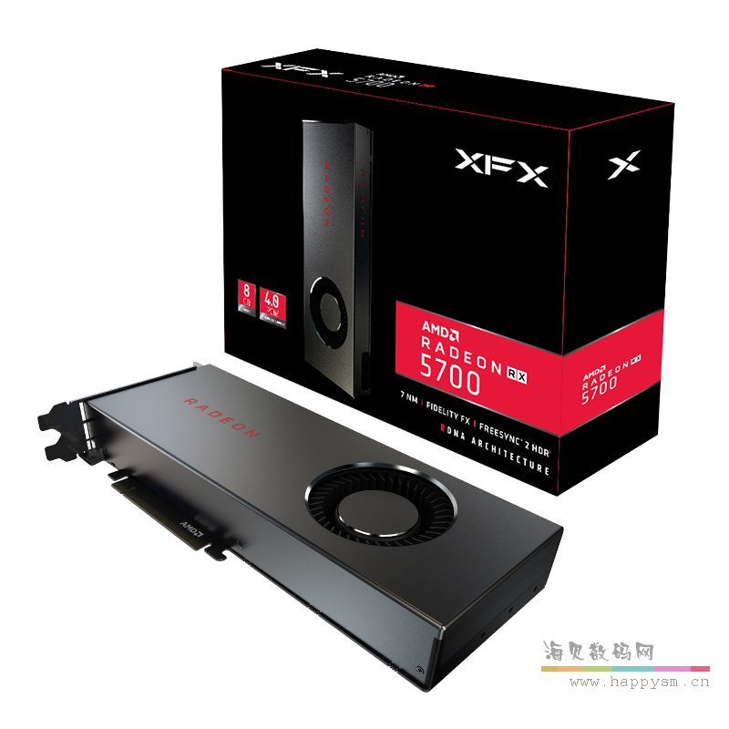 讯景 RX5700XT 8G D6 海外三风扇 显卡台式独立游戏显卡AMD全新7nm显卡
