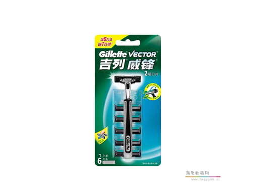 吉列 威锋旋转双层刀片买6刀片送1刀架