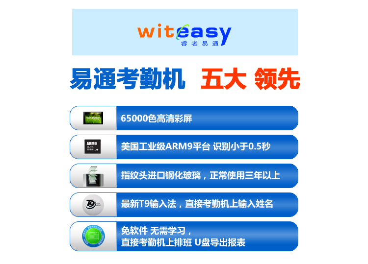 睿者易通/WITEASY A5 指纹考勤机