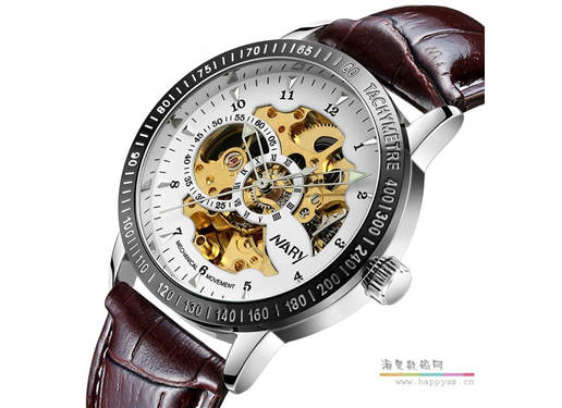 NARY/耐瑞 Q48368 男神镂空全自动机械手表夜光防水时尚商务男表