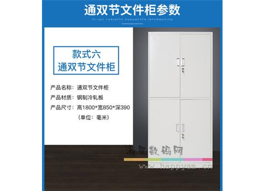 大连钢制办公文件柜 通双节 0.8mm 铁皮柜子档案柜资料柜/财务凭证柜带锁储物柜