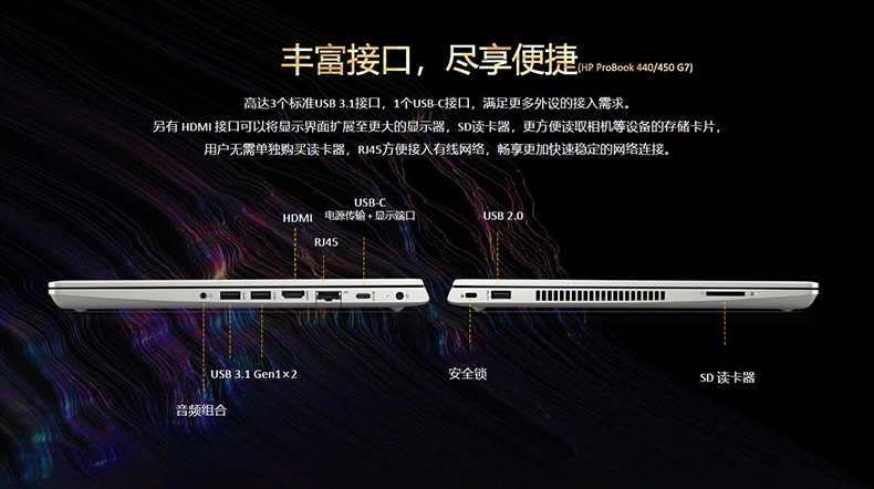 惠普 Probook440 G7（银色/i5-10210U(1.6 GHz/6 MB/四核)/14.0/8G/512GM2固态硬盘/MX130独显/蓝牙）
