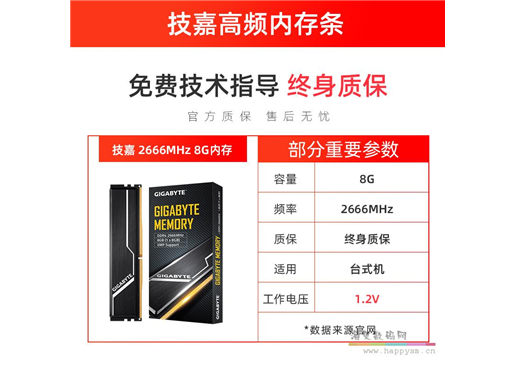 技嘉 DDR4 8G 2666 内存