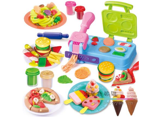 面条机 无毒彩泥汉堡机橡皮泥模具工具套装儿童面条机冰淇淋机女孩玩具