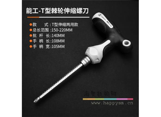 绿林 两用棘轮  一字十字双用起子带强磁性 定位螺丝刀6mm（T型卡槽）