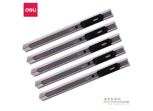 得力 2058-05 5把金属美工刀 自动锁裁纸刀