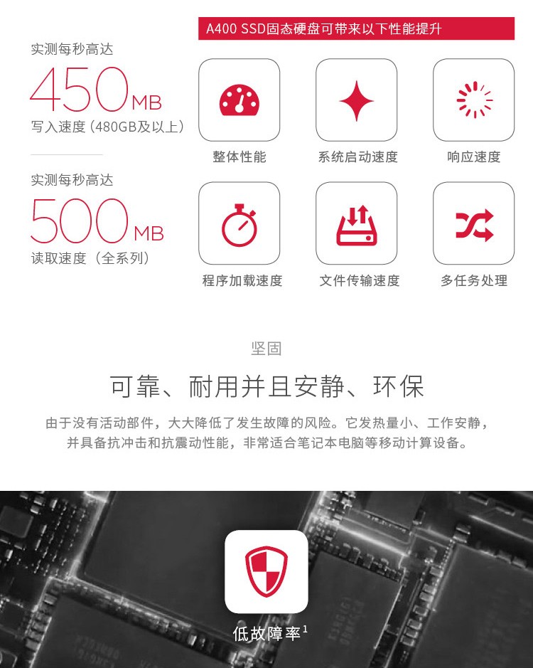 金士顿 SA400 SATA3.0  固态硬盘