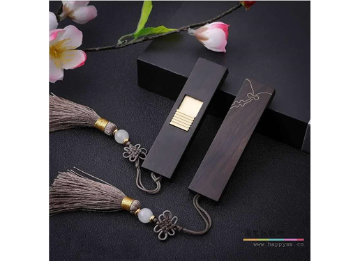 木质 推拉 U盘 古典 条纹 带精品包装盒