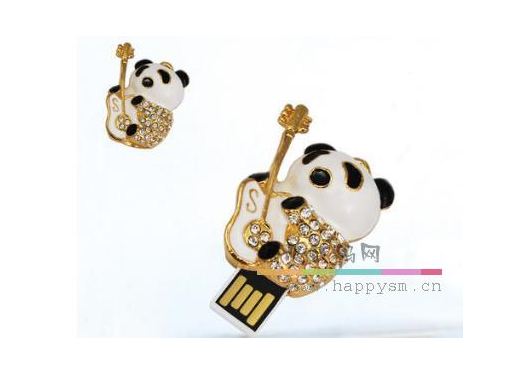 熊猫 弹吉他 珠宝U盘