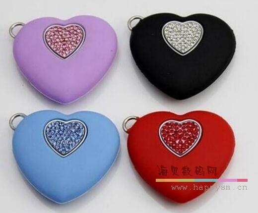 爱心 双心嵌套 蓝色 红色 项链/镶钻 U盘