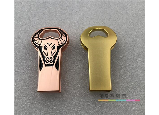 牛头 U盘 棕色 金色