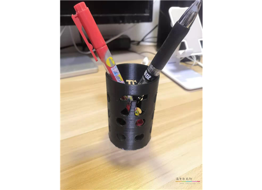 3D打印笔筒 黑白色 圆形
