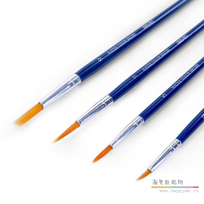 得力 73867-4支装 蓝 水彩画笔