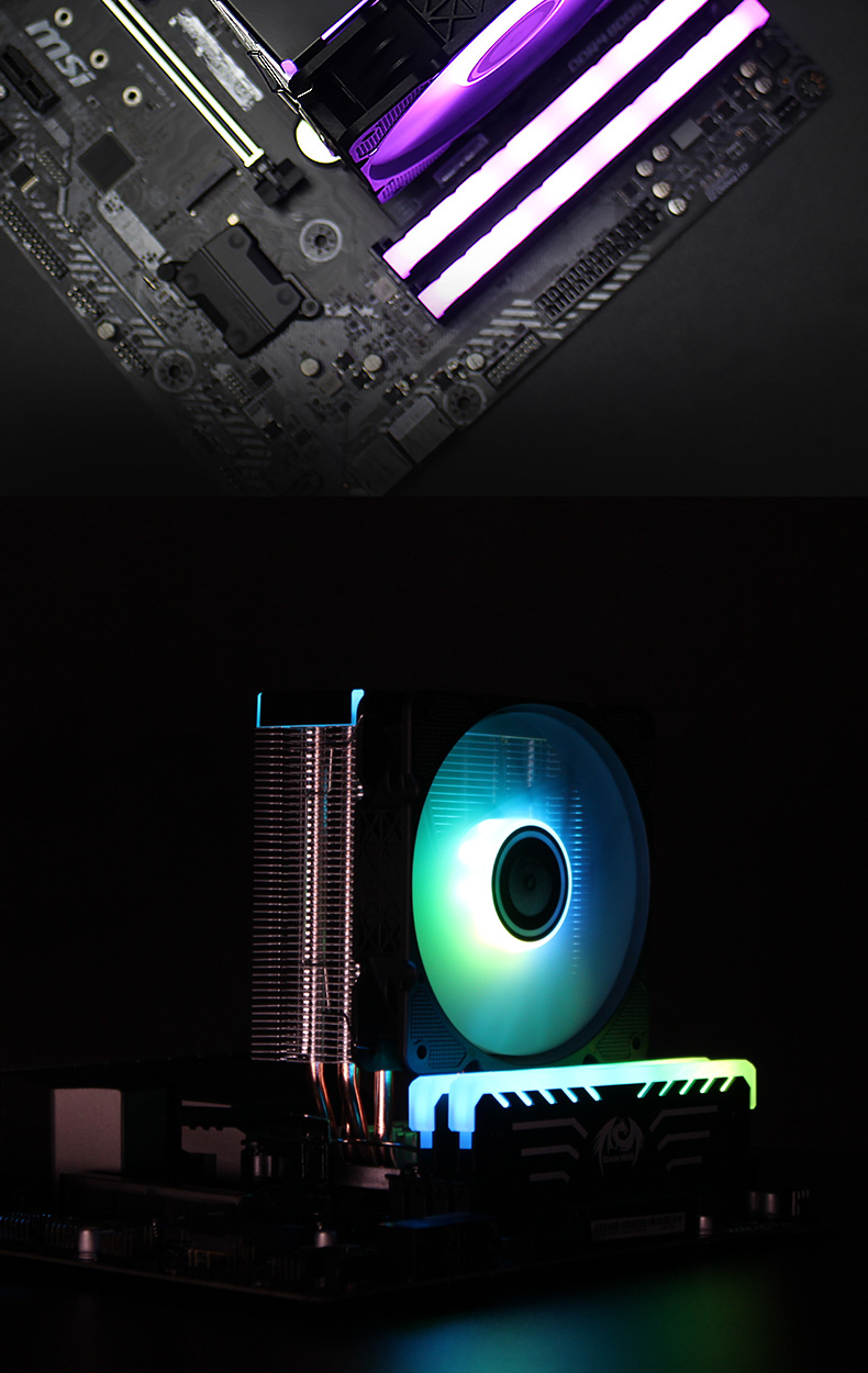 乔思伯 CR1000GT台式电脑rgb风冷cpu散热器1155 cpu风扇amd