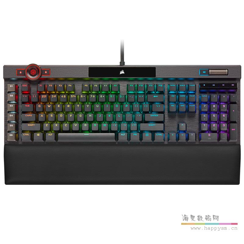 美商海盗船 K100 RGB机械键盘游戏银轴OPX光轴cherry樱桃电竞PBT帽