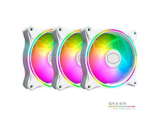酷冷至尊MF120HALO三联包白色ARGB静音电脑机箱风扇12CM台式风扇