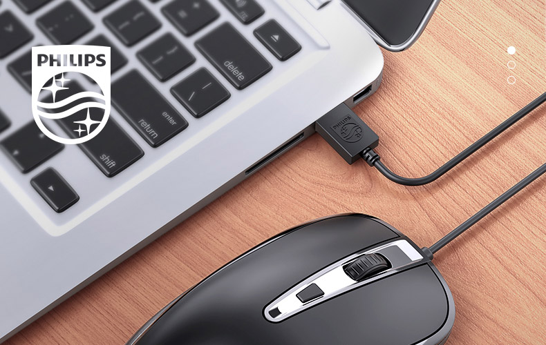 飞利浦 SPK7214 有限 鼠标 静音 好手感 M214 鼠标