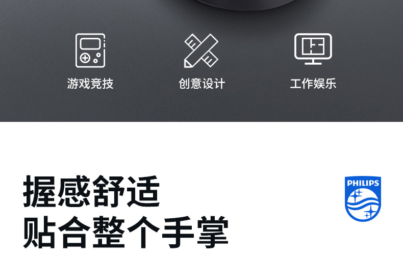 飞利浦 SPK7214 有限 鼠标 静音 好手感 M214 鼠标