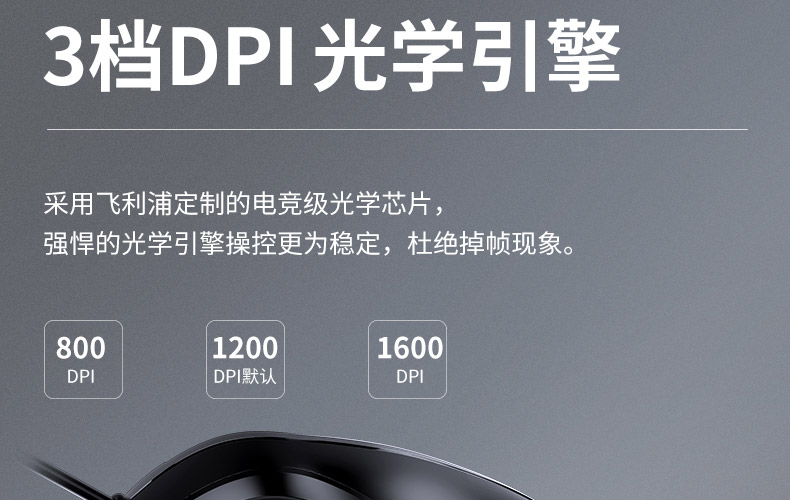 飞利浦 SPK7214 有限 鼠标 静音 好手感 M214 鼠标