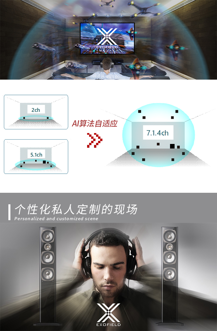 JVC EXT1 耳机 全景声无线蓝牙耳机头戴式环绕音乐影院7.1