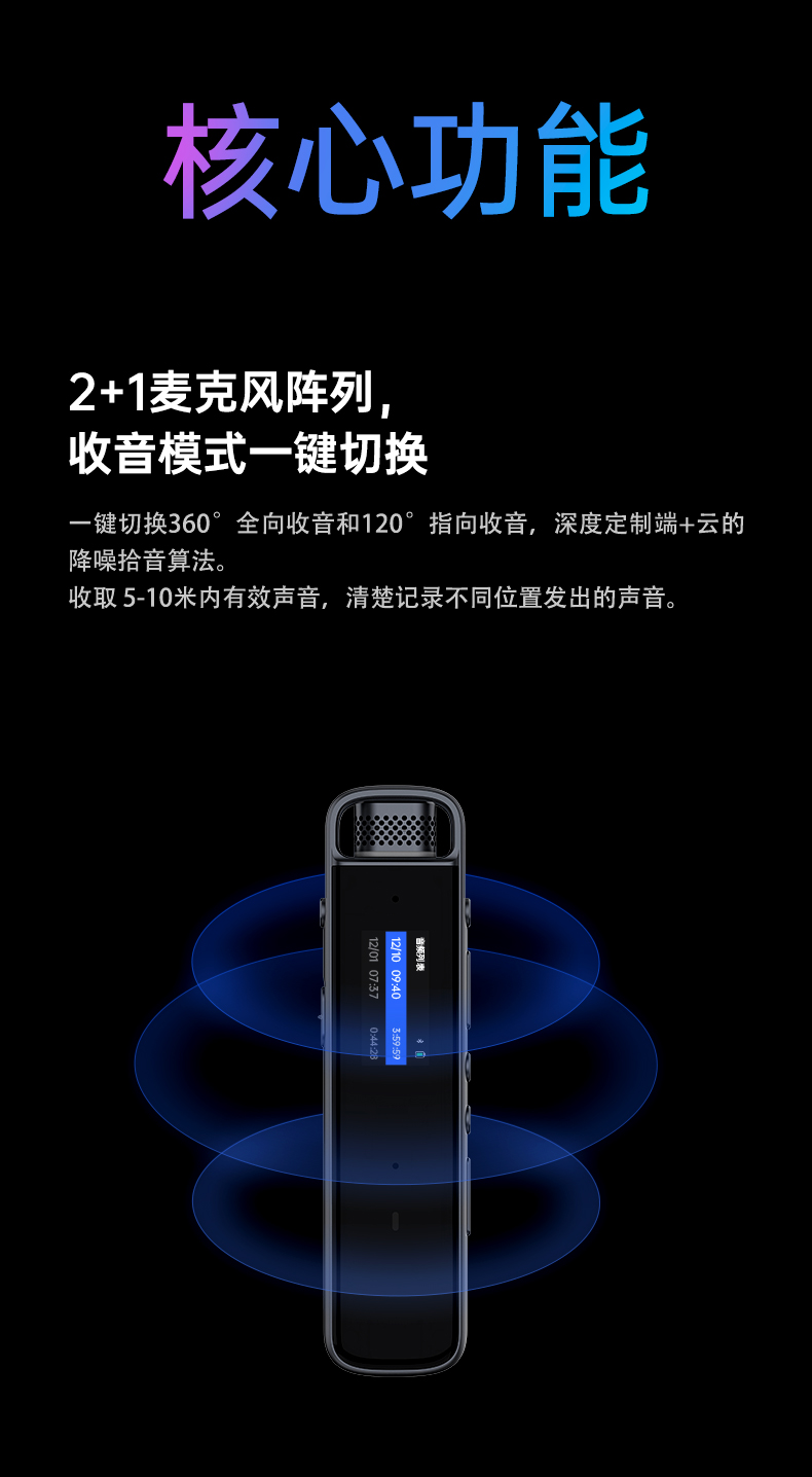 科大讯飞录音笔录音器录音机远程录音转文字