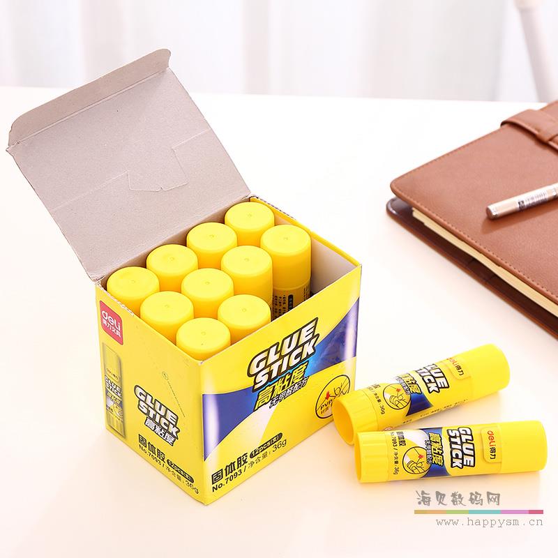 得力 整盒12支 7093 大号固体胶单据凭证胶棒36g