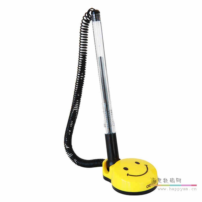 得力 固定签字笔 6793 台笔 笑脸