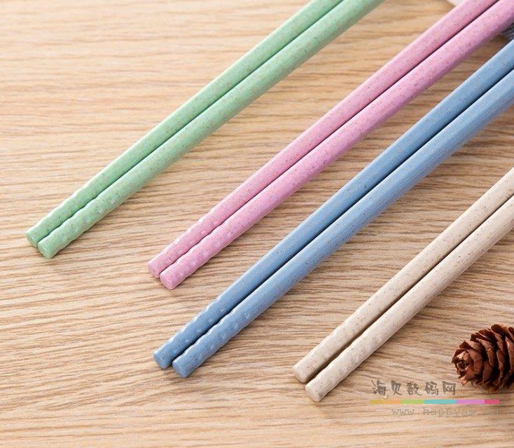 创意小麦秸秆 环保欧式筷子套装一人一筷 家用防滑防霉 餐具礼