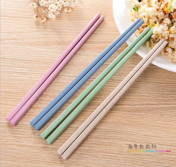 创意小麦秸秆 环保欧式筷子套装一人一筷 家用防滑防霉 餐具礼