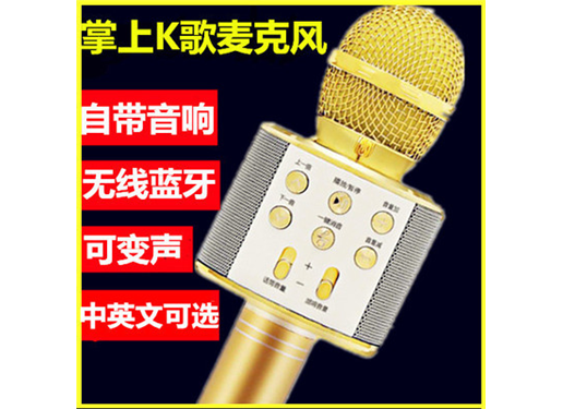 全民 K歌 唱吧WS-858手机无线蓝牙麦克风话筒音响一体K歌可变声中文